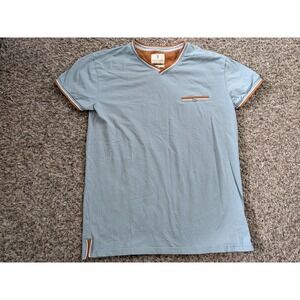 Scott James Men's Shirt Casual Light V Blue Size Medium